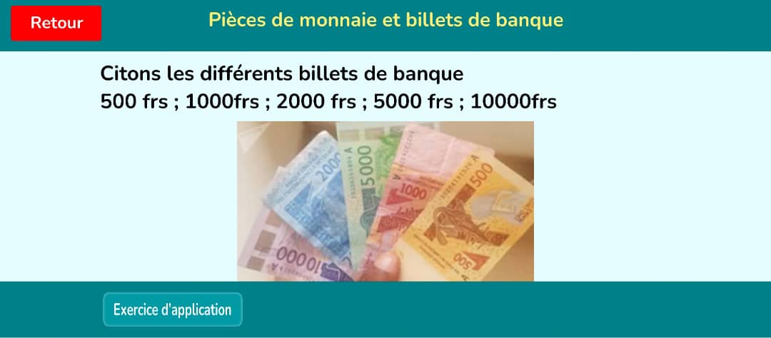 Leçon sur la monnaie